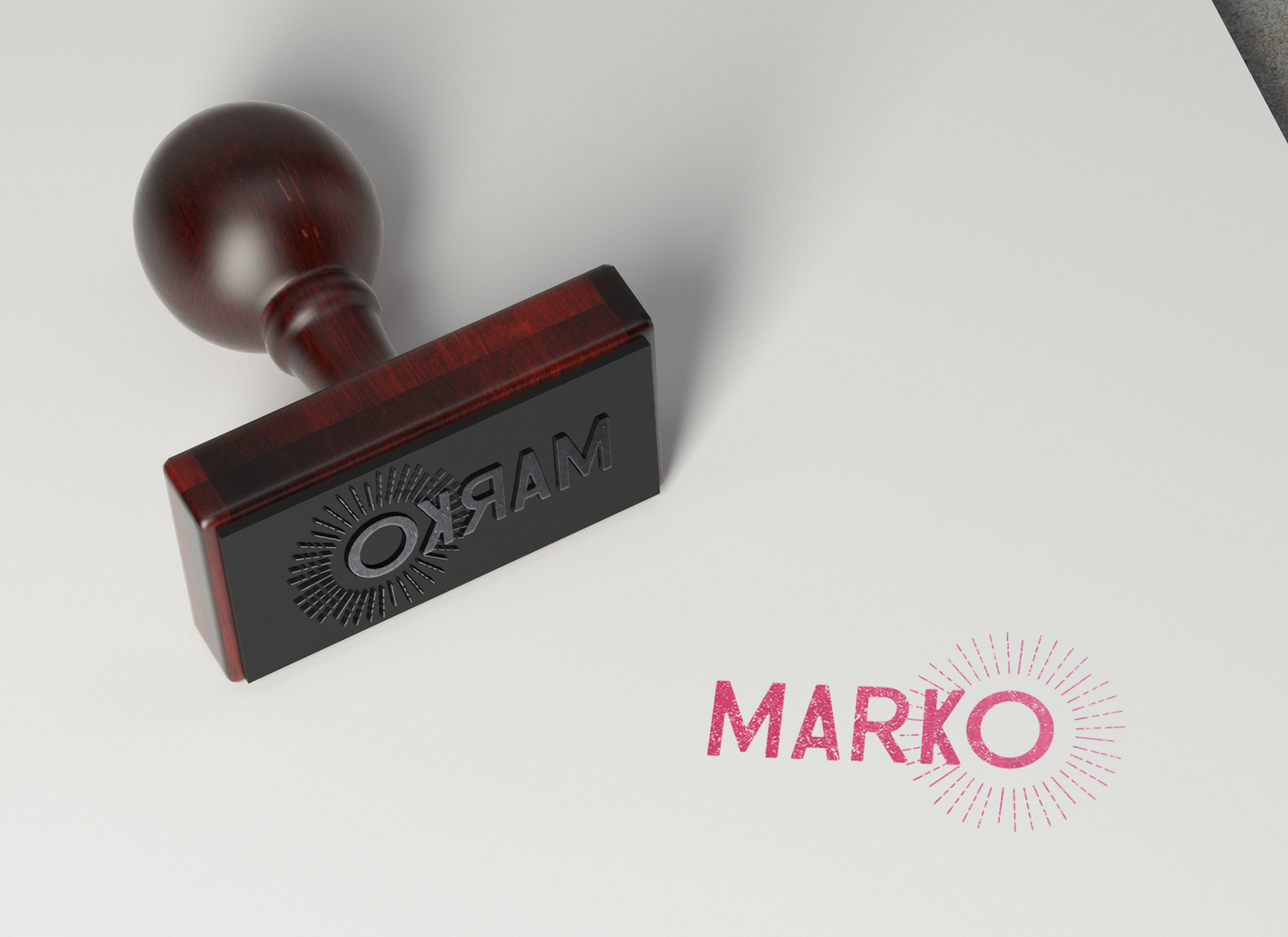 Marko logo rubber stamp